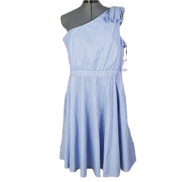 Calvin Klein Dresses & Skirts - NWT Calvin Klein one shoulder stripe midi dress 14